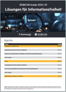 Die Agenda zu RUBICON Inside 2025-02 Lösungen für Informationsfreiheit