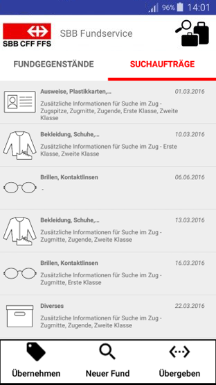 SBB-Fundservice App