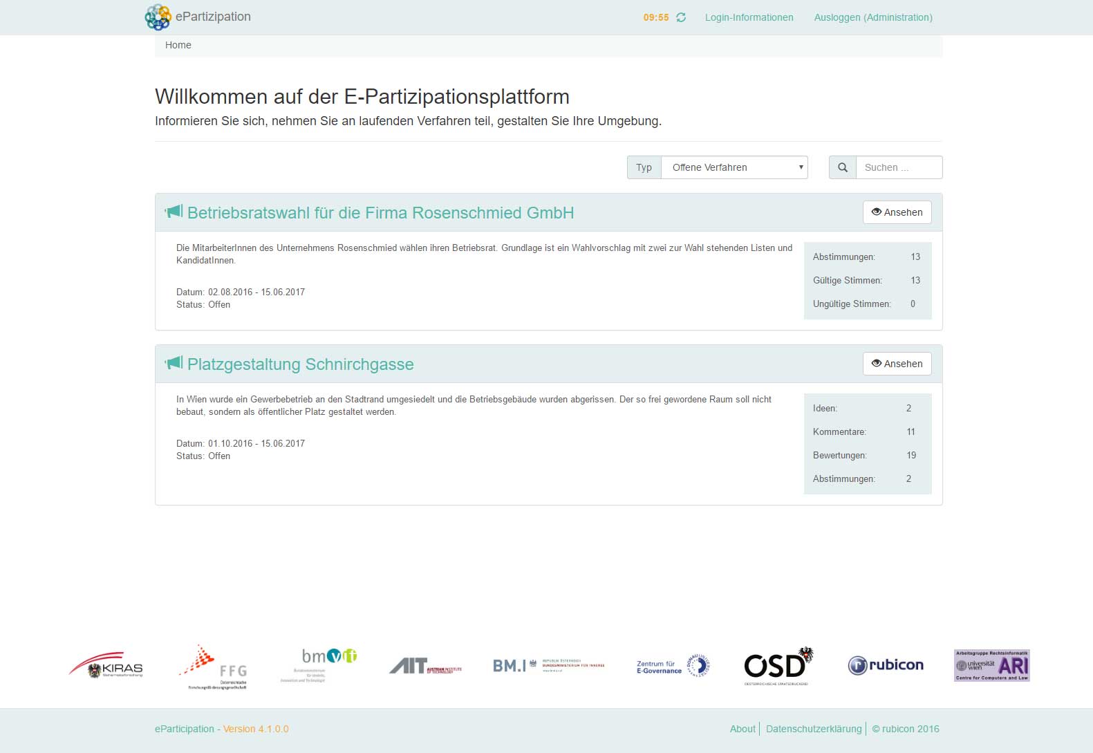 Interfaccia utente ePartizipation